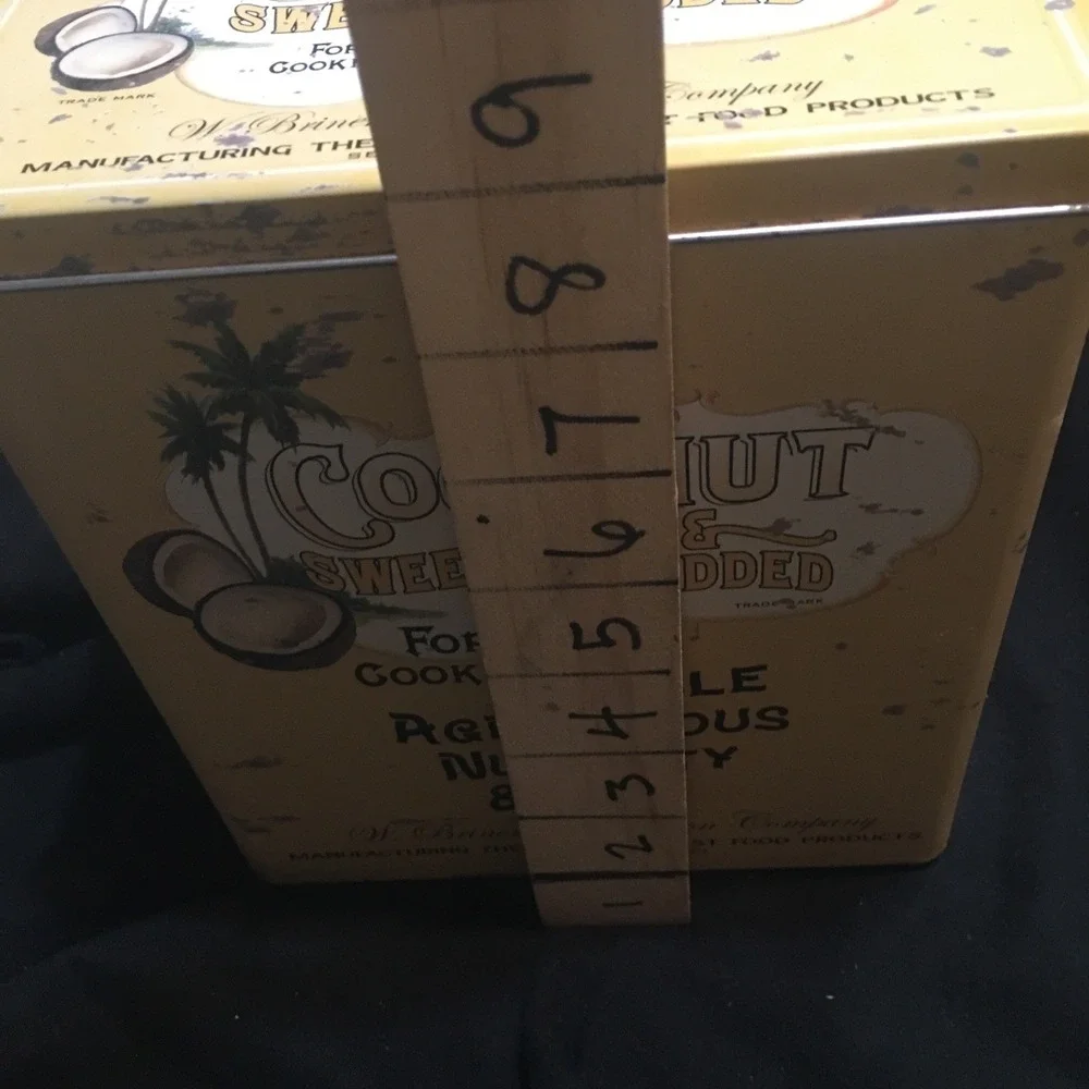 Vintage Reproduction Advertising Sweetened & Shredded Coconut Tin